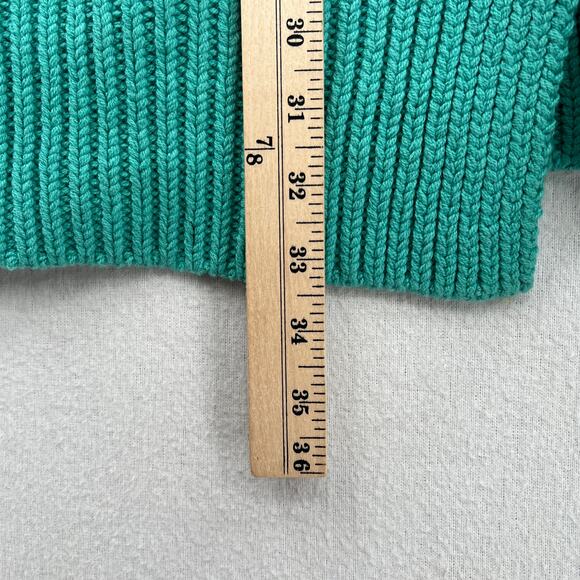 FREE PEOPLE Swim Too Deep Oversized Cardigan Womens S Turquoise Collared Button - Picture 16 of 16